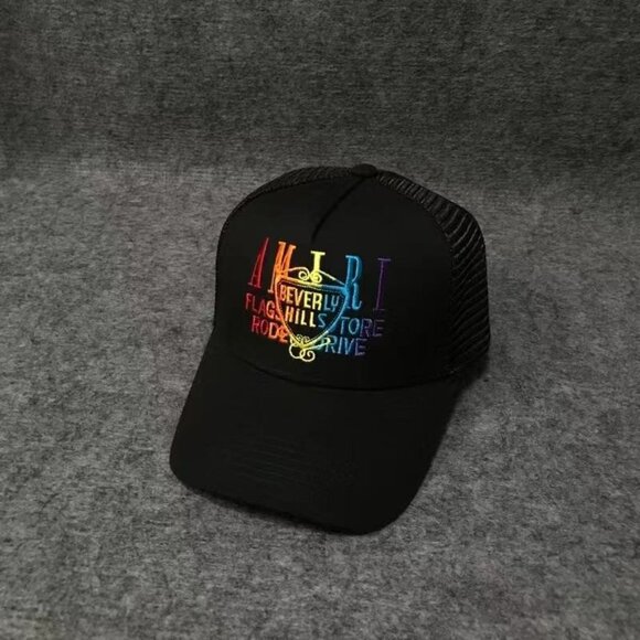 AMIRI Other - AMIRI black trucker hat MA logo fashion snapback cap